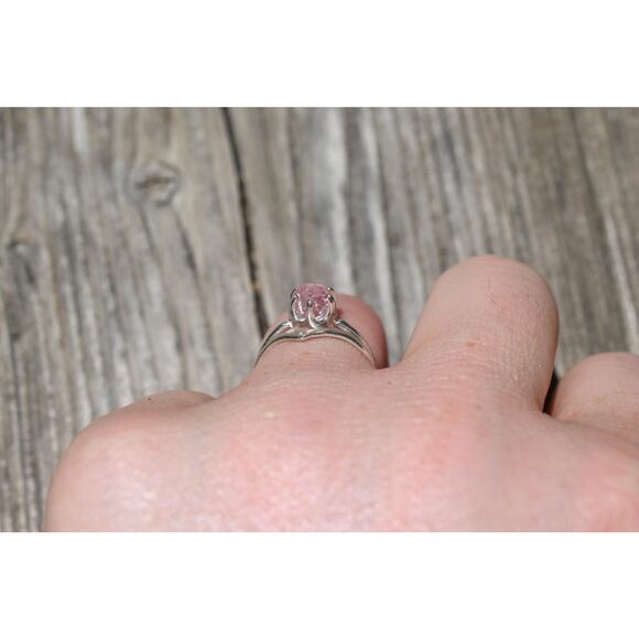 Pink tourmaline engagement ring set size 3 4 5 6 7 8 9 10 11 12 13 - Picture 3 of 8